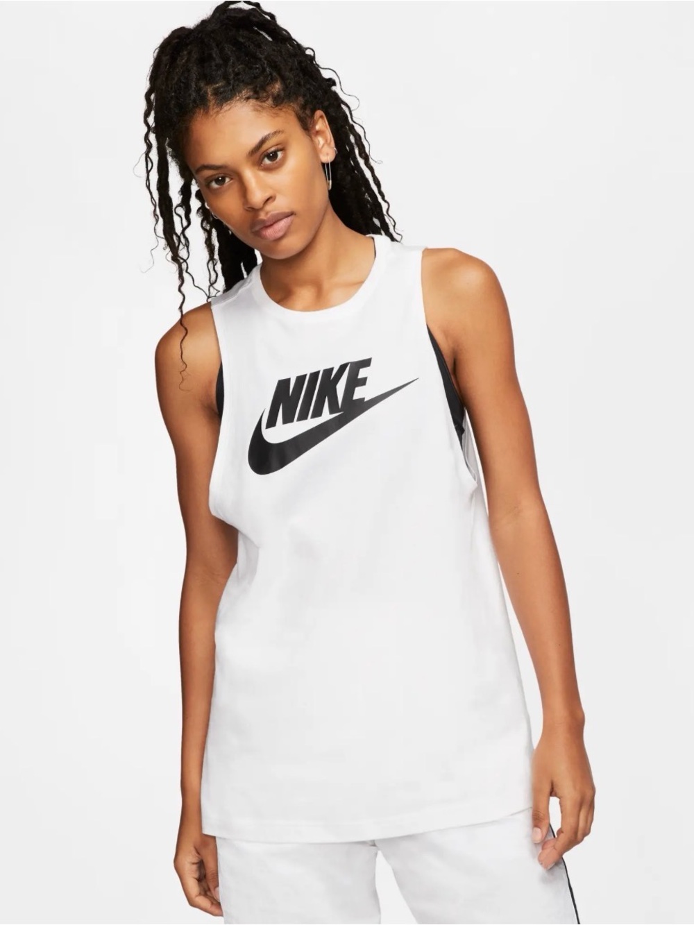 Nike Women’s White Logo Tank Top Size S – New Without Tags